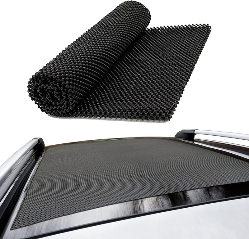 Arwrilt 1 PCS Car Roof Non-Slip Rug Pad, 47" x 39" Roof Cargo Bag Protective Mat, PVC Car Roof Storage Bag Protective Mat, Roof Rack Accessory, for Most Vehicles (Black) - Image 1